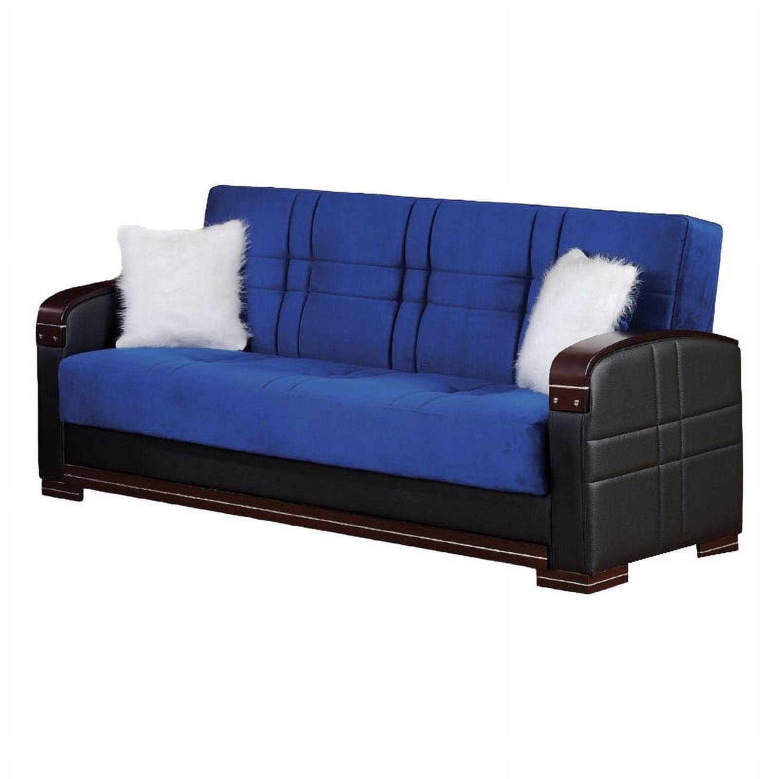 Beyan Signature Virginia 89&amp;quot; Chenille Convertible Sleeper Sofa In Blue ... within Beyan Signature Zurich 89&amp;quot; Chenille Convertible Sleeper Sofa In Blue