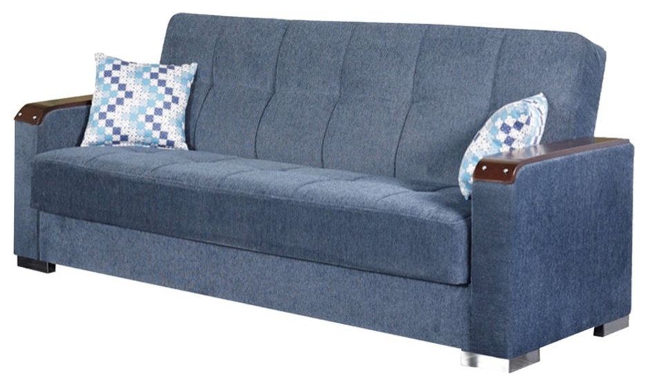 Beyan Signature Zurich 89&amp;quot; Chenille Convertible Sleeper Sofa In Blue ... pertaining to Beyan Signature Zurich 89&amp;quot; Chenille Convertible Sleeper Sofa In Blue