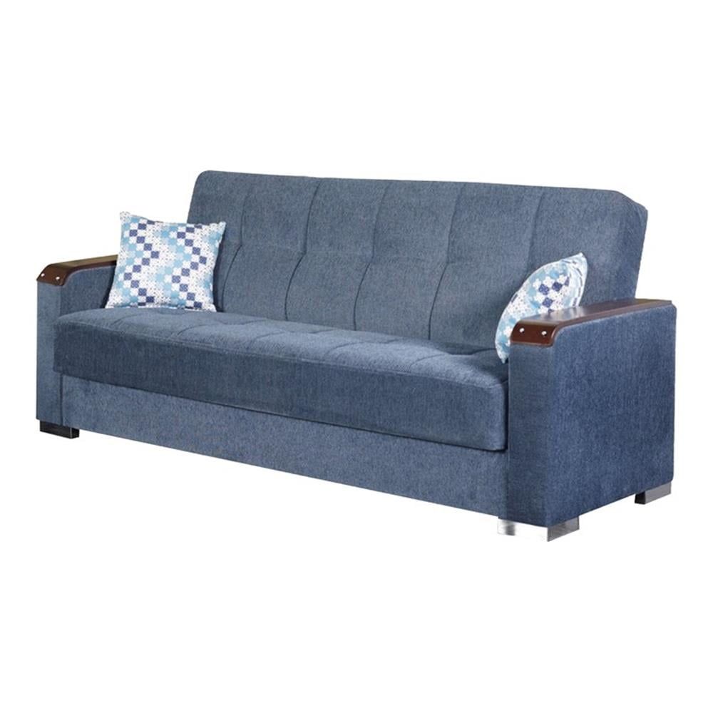 Beyan Signature Zurich 89&amp;quot; Chenille Convertible Sleeper Sofa In Blue ... pertaining to The Practical Benefits of Choosing a Convertible Sleeper Sofa Like the Beyan Rochester