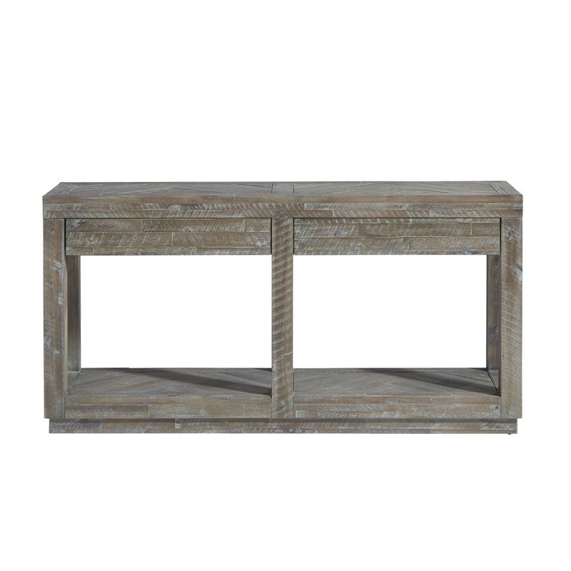 Birch Lane™ Brunhild Solid Wood Two Drawer Console In Rustic Latte ... with regard to Choosing the Right Gray Fir Wood Juniper Two Drawer Console for Your Interior Design