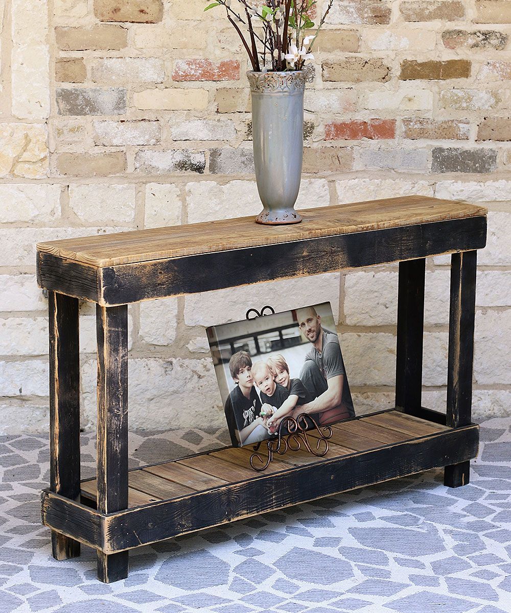 Black Distressed Wood Console Table | Rustic Entryway Table, How To ... inside How Distressing Techniques Define Modern Black Console Table Design