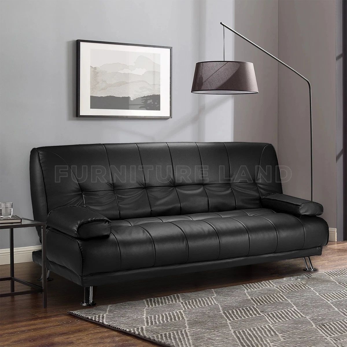 Black Faux Leather Sleeper Sofa | Cabinets Matttroy intended for Beyan Signature Halifax 75" Faux Leather Convertible Sleeper Sofa In Black