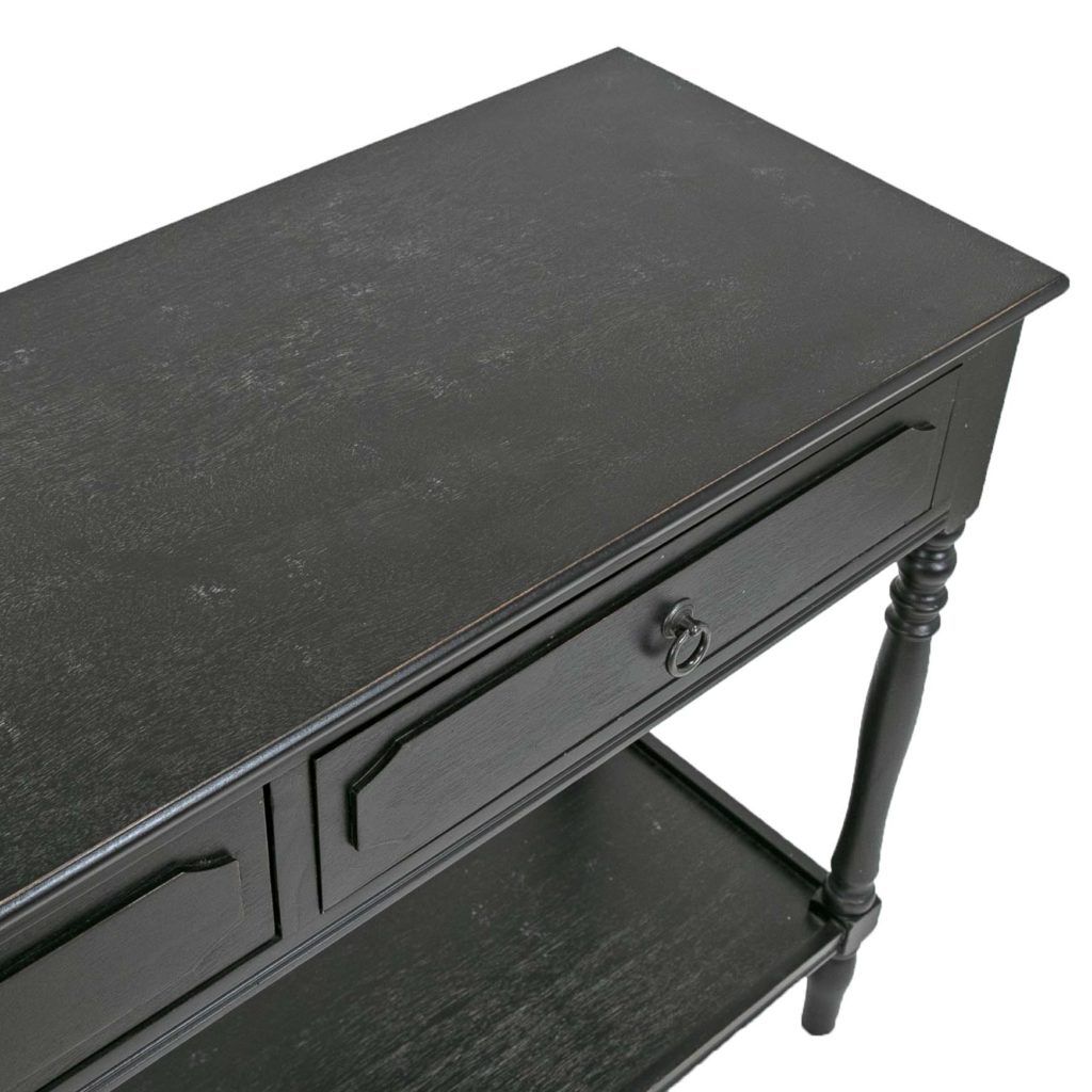 Black Finish Two Drawer Console Table With Lower Shelf | Grandview ... with Design Tips for Incorporating Ellis 2 Drawer Console Table Black Into Your Room
