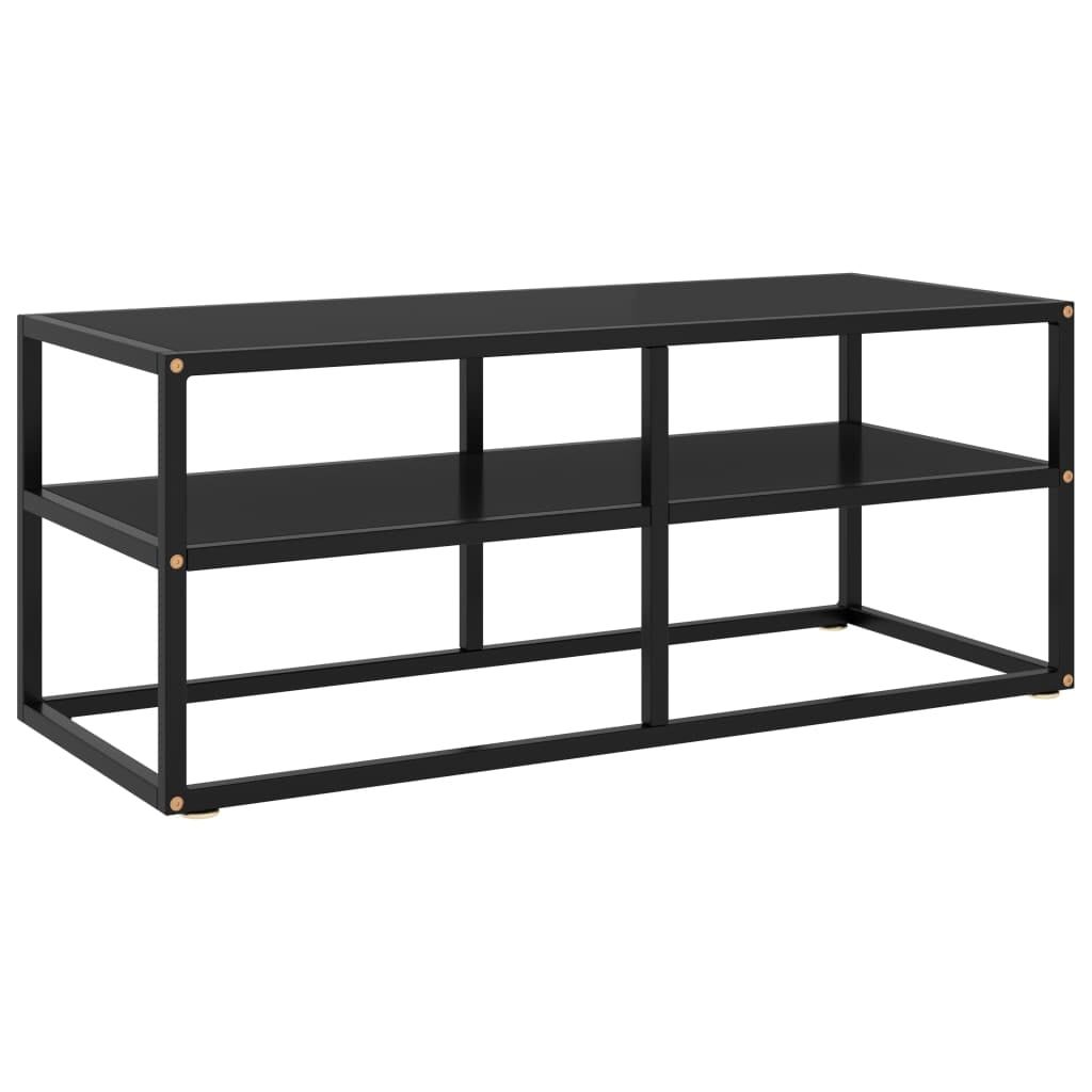 Black Glass Tv Stand With Sleek Design And Ample Storage Space 39.4X15 ... with regard to Choosing the Right Console Table to Complement Your Interior
