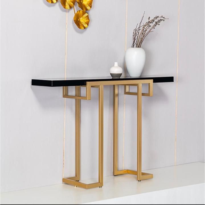 Black Modern Narrow Console Table With Mdf Top & Metal | Daraz.pk with regard to Unpacking the Aesthetic Appeal of the Helena Narrow Console Table