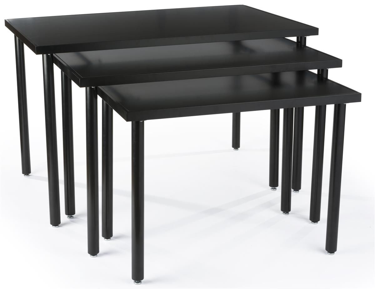 Black Nesting Tables | Set Of 3 with regard to La Francaise Nesting Tables Set Of 3 Black Ice
