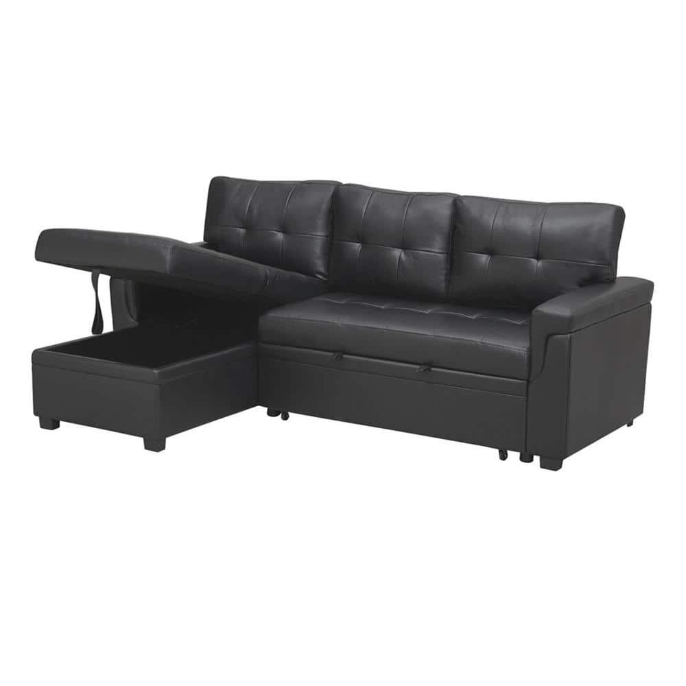 Black Sleeper Sofa With Chaise | Cabinets Matttroy in How Kaden's Black Sleeper Sofa Transforms Family Room Dynamics
