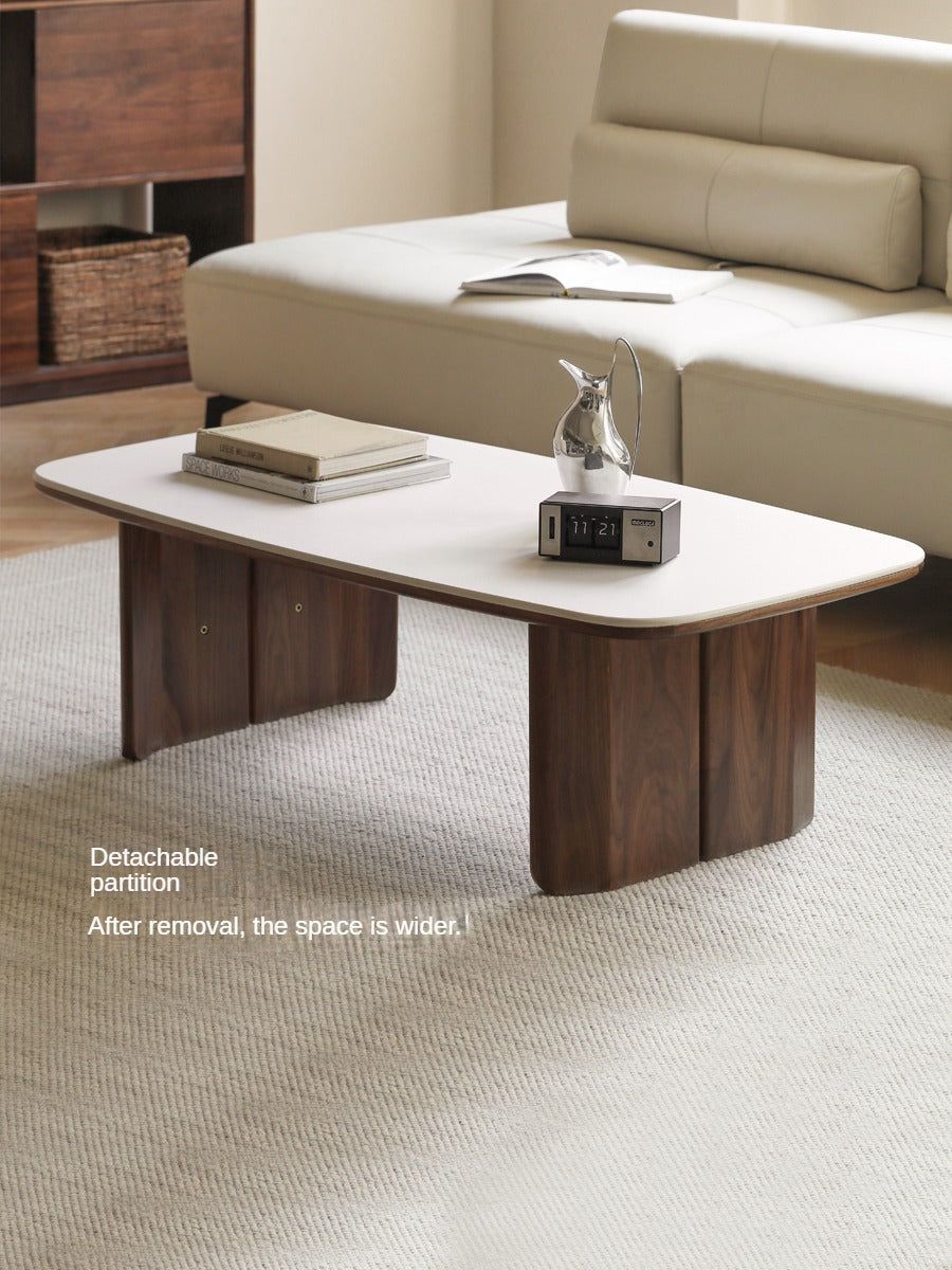 Black Walnut, Сherry Wood Solid Wood Rock Plate Coffee Table | Sleek ... with regard to Oak Solid Wood Rock Plate Coffee Table, 24X24X15", 28X28X17", Walnut Color