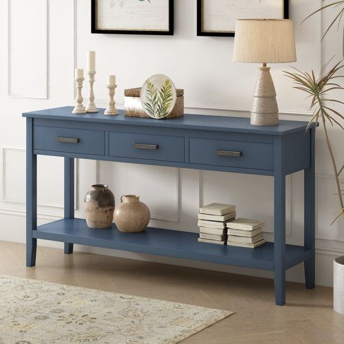 Blue Console Tables You'll Love | Wayfair with Tre Console Table Blue