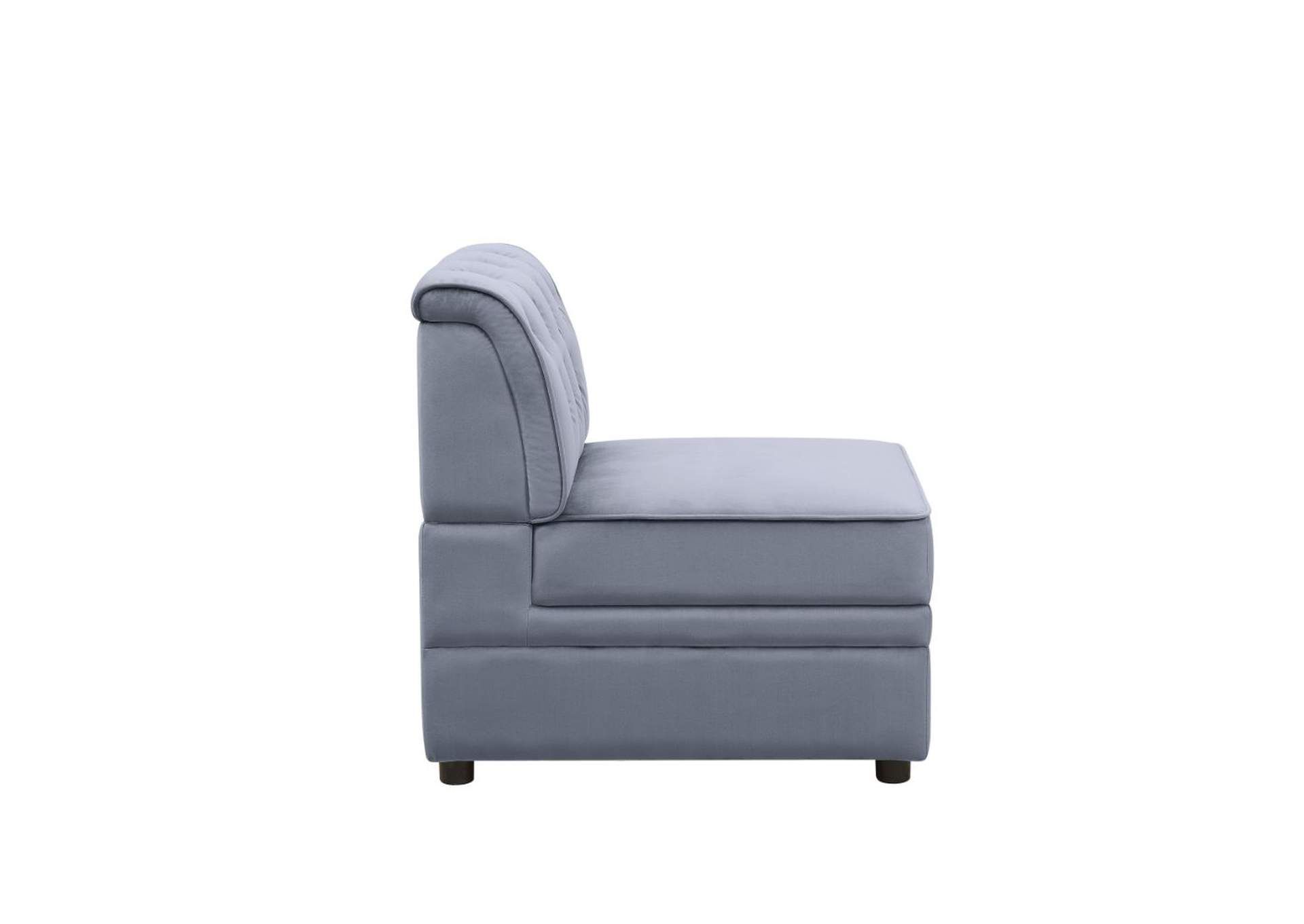 Bois Ii Modular - Armless Chair, Gray Velvet within Creating Flexible Living Environments with Belen Kox's Innovative Chair System