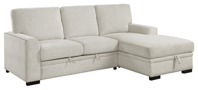 Bowery Hill 2-Piece Contemporary Fabric Sectional With Right Chaise In ... pertaining to How to Choose the Perfect Sectional Sofa for Your Home Layout