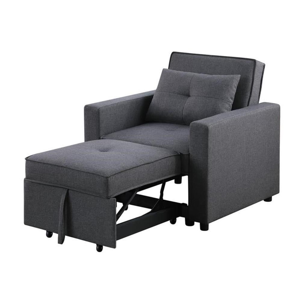 Bowery Hill Dark Gray Linen Fabric 3-In-1 Convertible Sleeper Chair ... for Exploring the functionality of Bowery Hill's convertible sleeper design