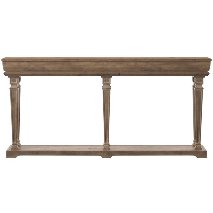 Brighton Hill Luca Console Table In Weathered Driftwood Brown ... within Driftwood Brown Console Table With Double Pedestal Base And Box Diamond Top