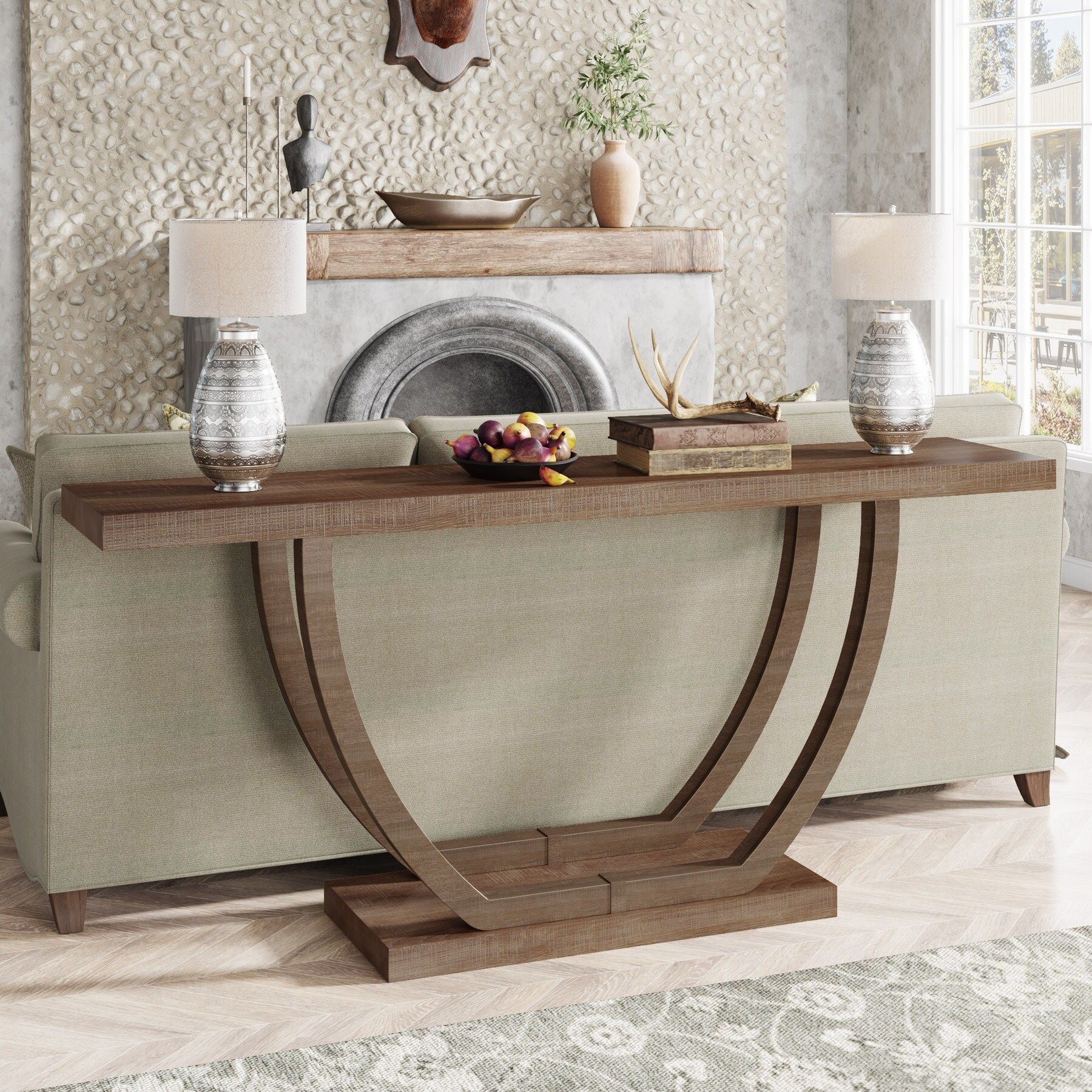 Brown Console Tables - Bed Bath &amp;amp; Beyond with Modern home organization through narrow cherry brown console table with shelf and faux marble