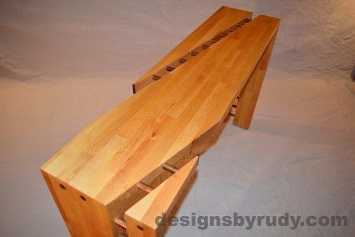 Butchered Butcher Block Console Table, Solid Wood | Concrete Furniture ... in The Evolution of Curved Base Furniture in Modern Interiors