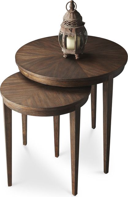 Butler Loft Cocoa Nesting Tables, 2-Piece Set - Transitional - Coffee ... for Butler Carrera Marble Nesting Tables, 2-Piece Set