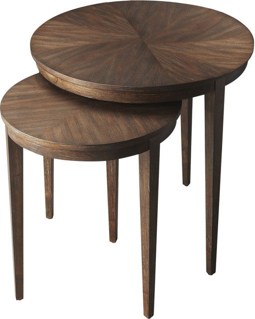 Butler Loft Cocoa Nesting Tables, 2-Piece Set - Transitional - Coffee ... inside Caring for Your Carrera Marble Nesting Tables for Lasting Beauty