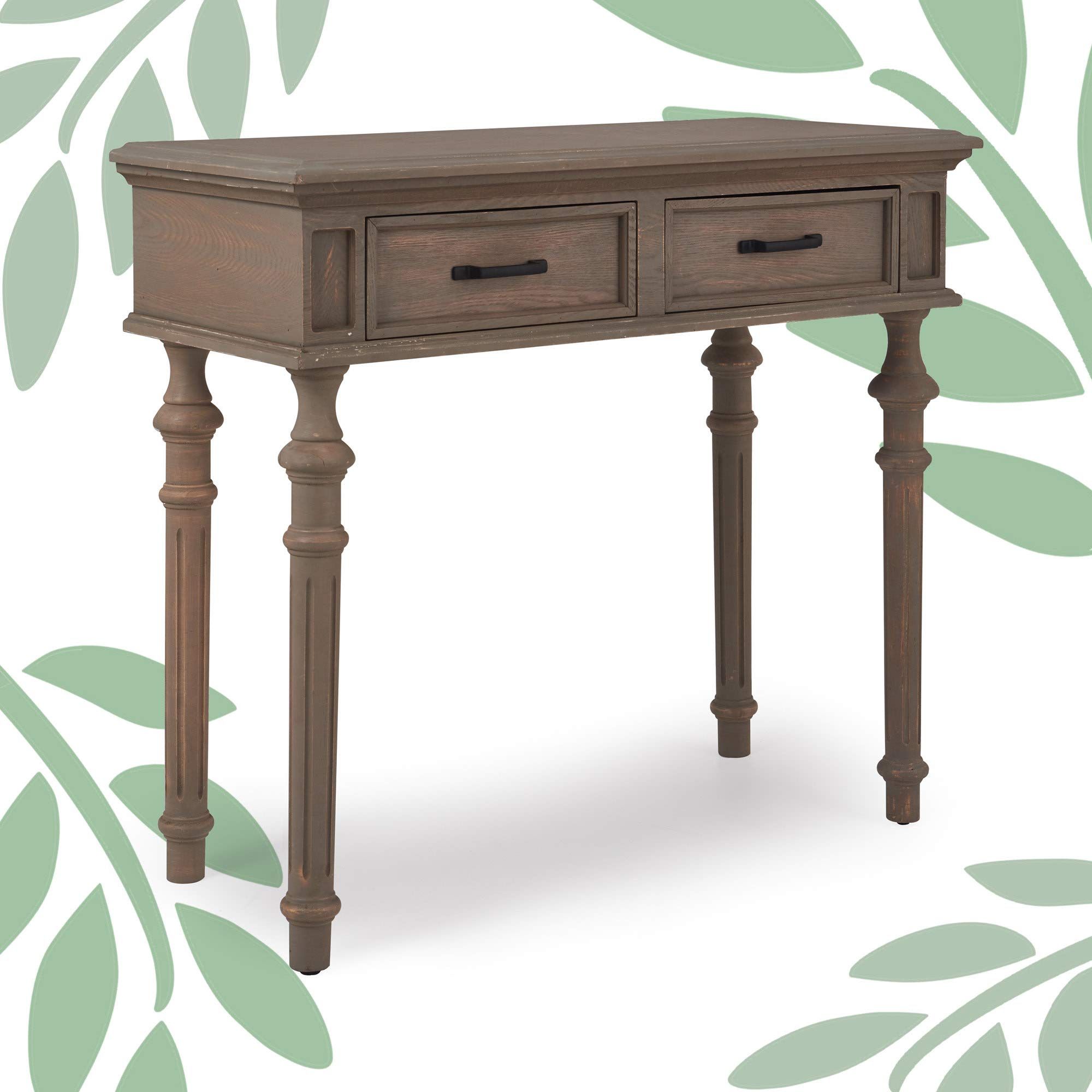 Buy Finch Cassatt Entryway Tall Console Table With Two Storage Drawers ... inside Traditional Wood Console Table With Storage Drawers And Lower Display Shelf, Gray