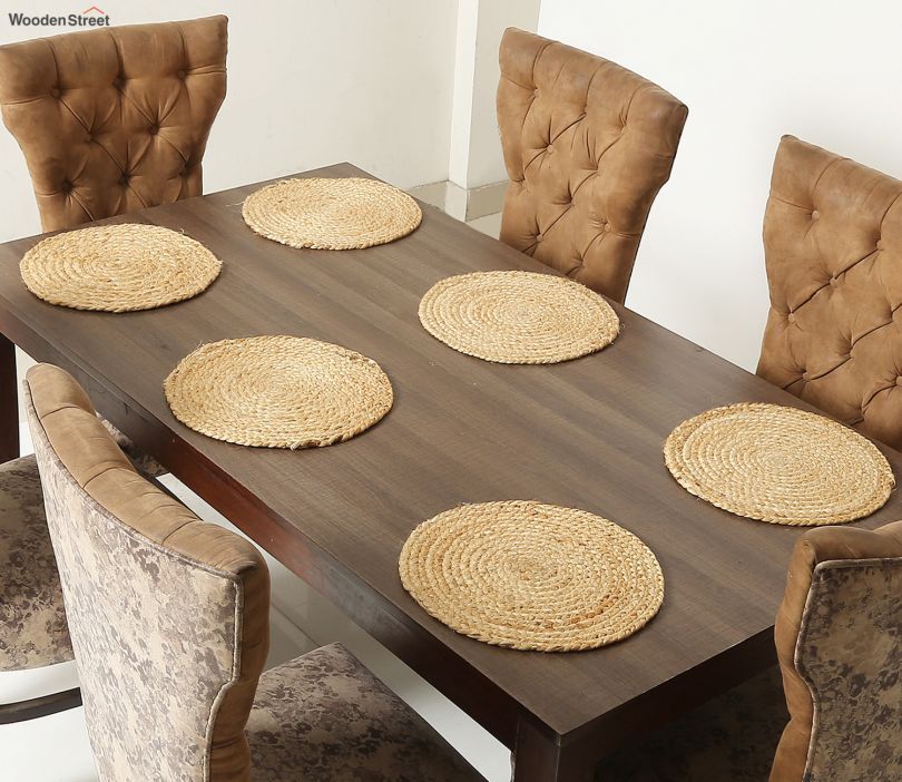 Buy Jute Round Table Mat-Set Of 6 At 35% Off Online | Wooden Street throughout Creating Visual Interest with Natural Materials in Furniture