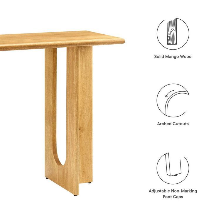 Buy Modway Rivian 46 Inch Mango Wood Console Oak-Sleek And Modern ... pertaining to Understanding the Rivian 46 inch console table oak finish in modern interior design