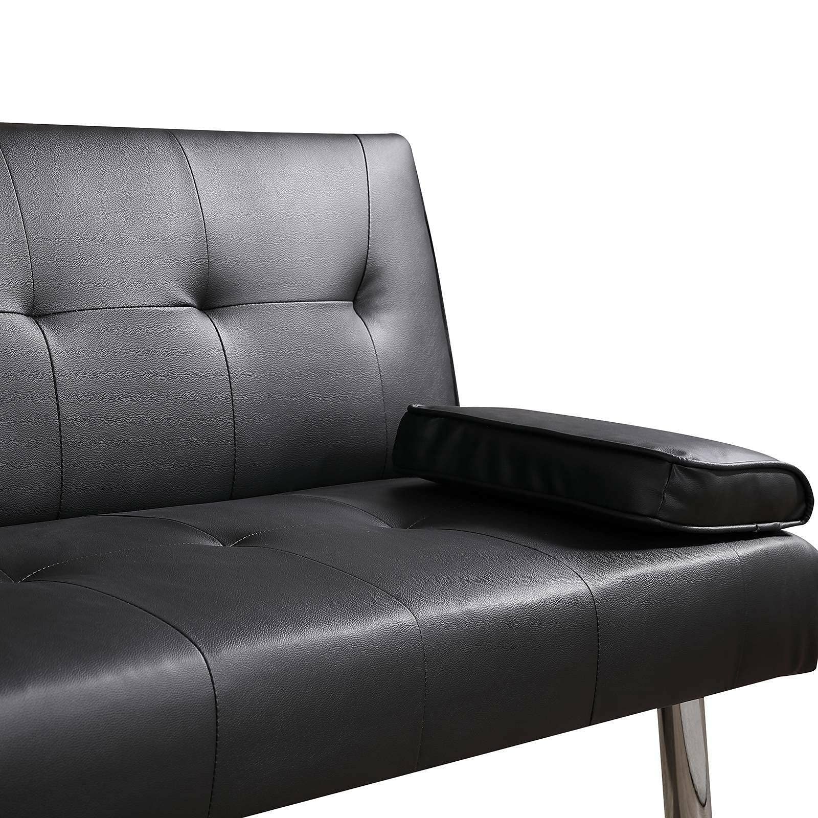 Buy Xpork Sofa Bed 3 Seater Adjustable Click Clack Sofa Bed Double Faux ... with regard to Finding the Perfect Fit Integrating the Black Escher Click-Clack Sofa into Your Decor