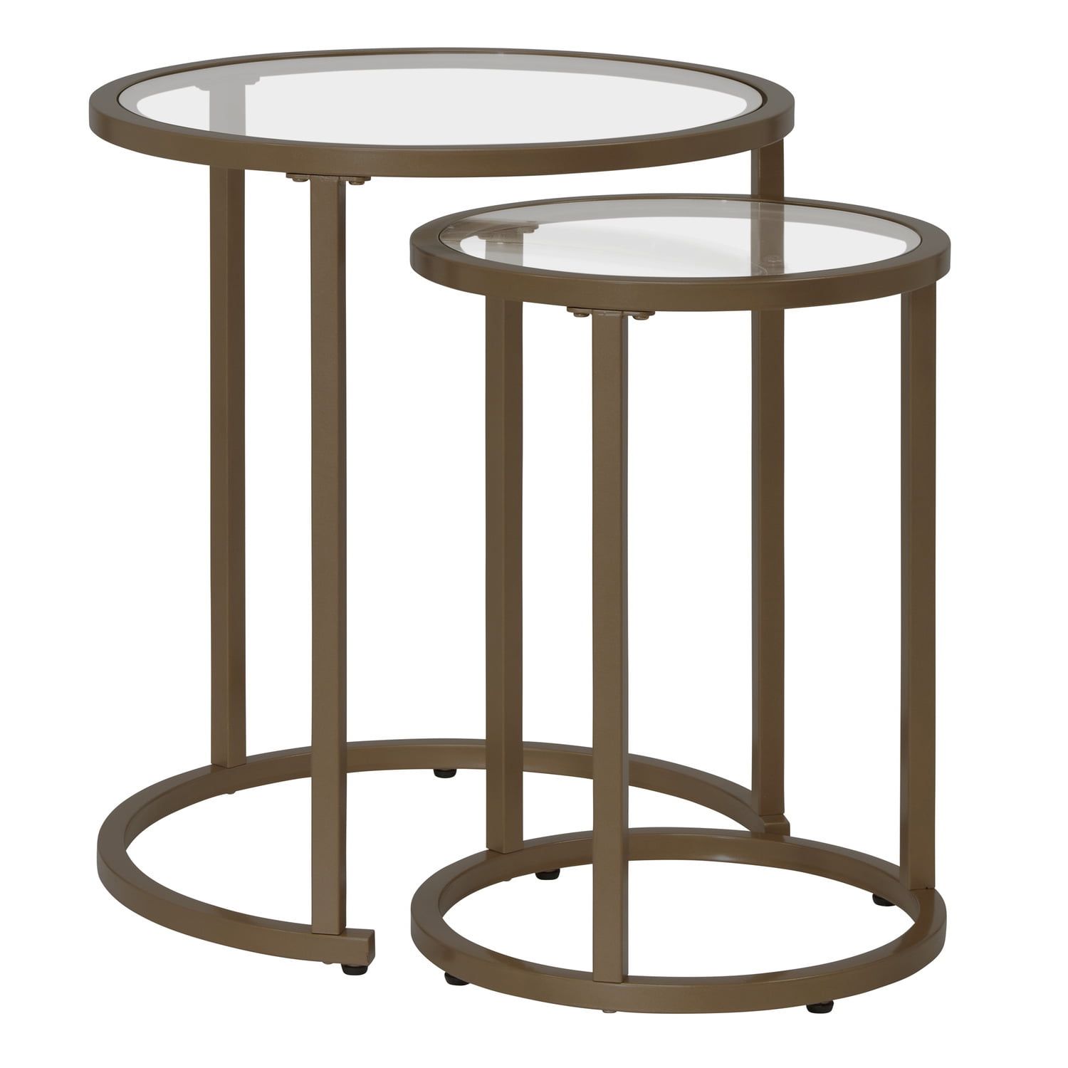 Camber Modern Metal And Tempered Glass 20" And 14.5" Round Set Of ... inside Elevating Your Space with Camber Modern Glass Nesting Tables