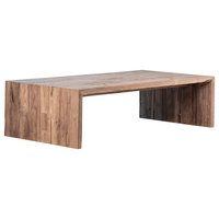 Camila 60" Rectangular Reclaimed Teak Waterfall Coffee Table - Rustic ... throughout Camila Rectangular Reclaimed Teak Waterfall Nesting Side Tables