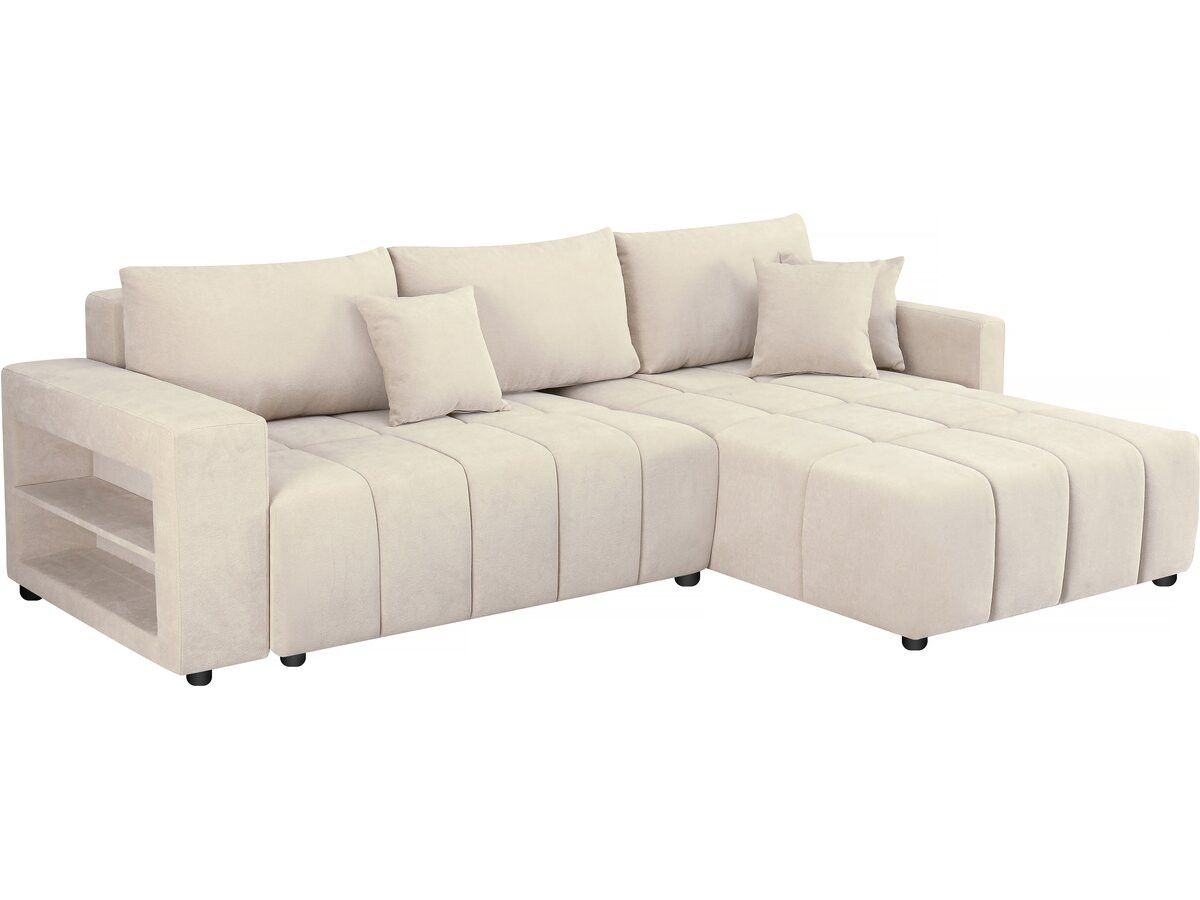 Canapé D'angle Convertible Tissu Chenille 3 Places - "Trocadero ... pertaining to Unlocking Versatility The Beige Chenille Sofa Bed with Smart Storage