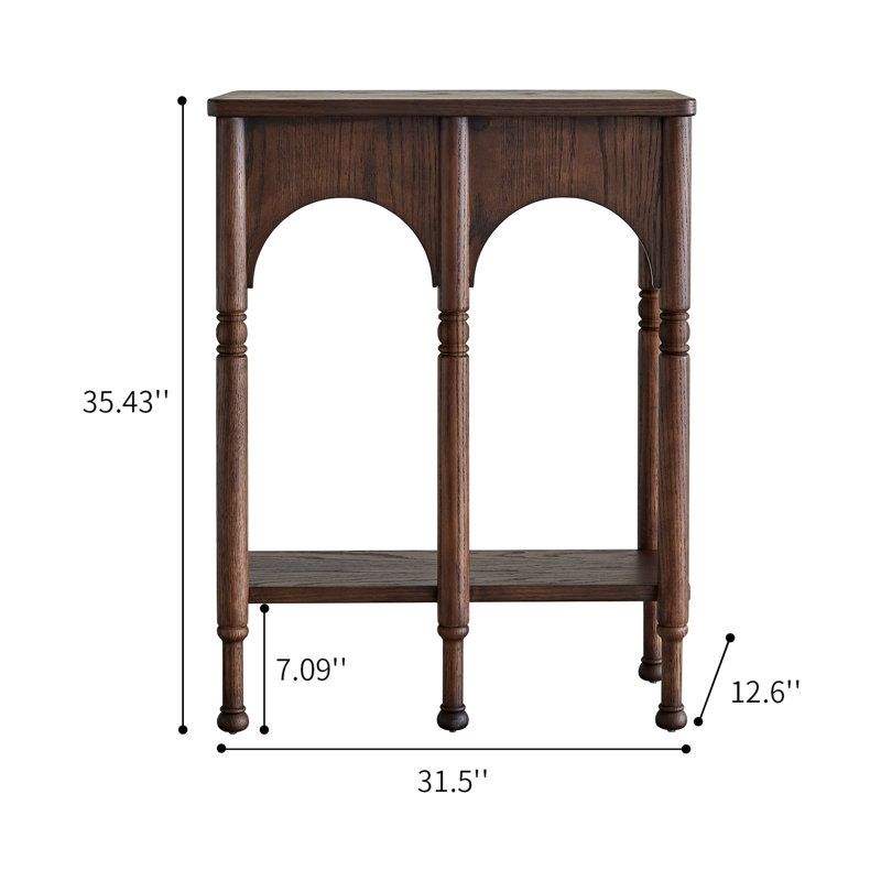 Canora Grey 31" Solid Wood Console Table | Wayfair with The Evolution of Curved Base Furniture in Modern Interiors