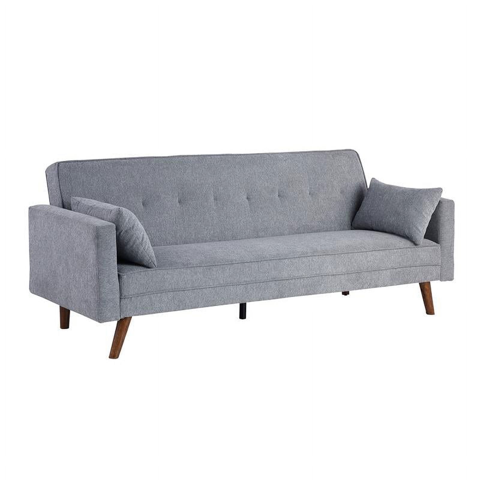 Carolina Classics Evelina Convertible Sleeper Sofa With Pillows In Gray ... regarding Design tips for incorporating the Evelina gray convertible sleeper sofa into your home