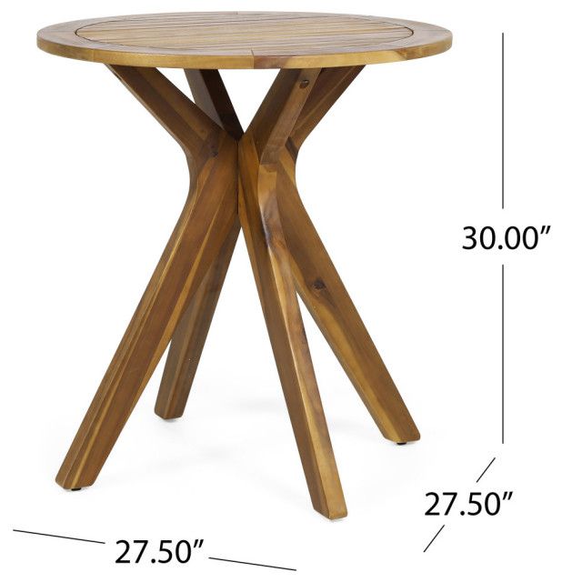 Chazz Outdoor Acacia Wood Bistro Set, Teak And Dark Gray - Transitional ... with Comparing Teak and Acacia Wood for Longevity in Outdoor Furniture