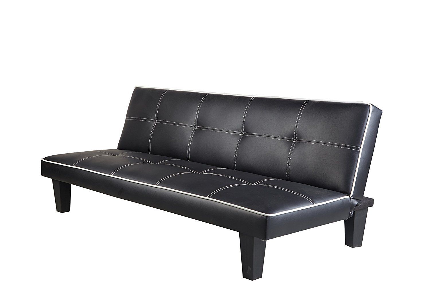 Click Clack Faux Leather Sofa Bed Black Spare Room Or Guest Room Bed ... intended for Finding the Perfect Fit Integrating the Black Escher Click-Clack Sofa into Your Decor