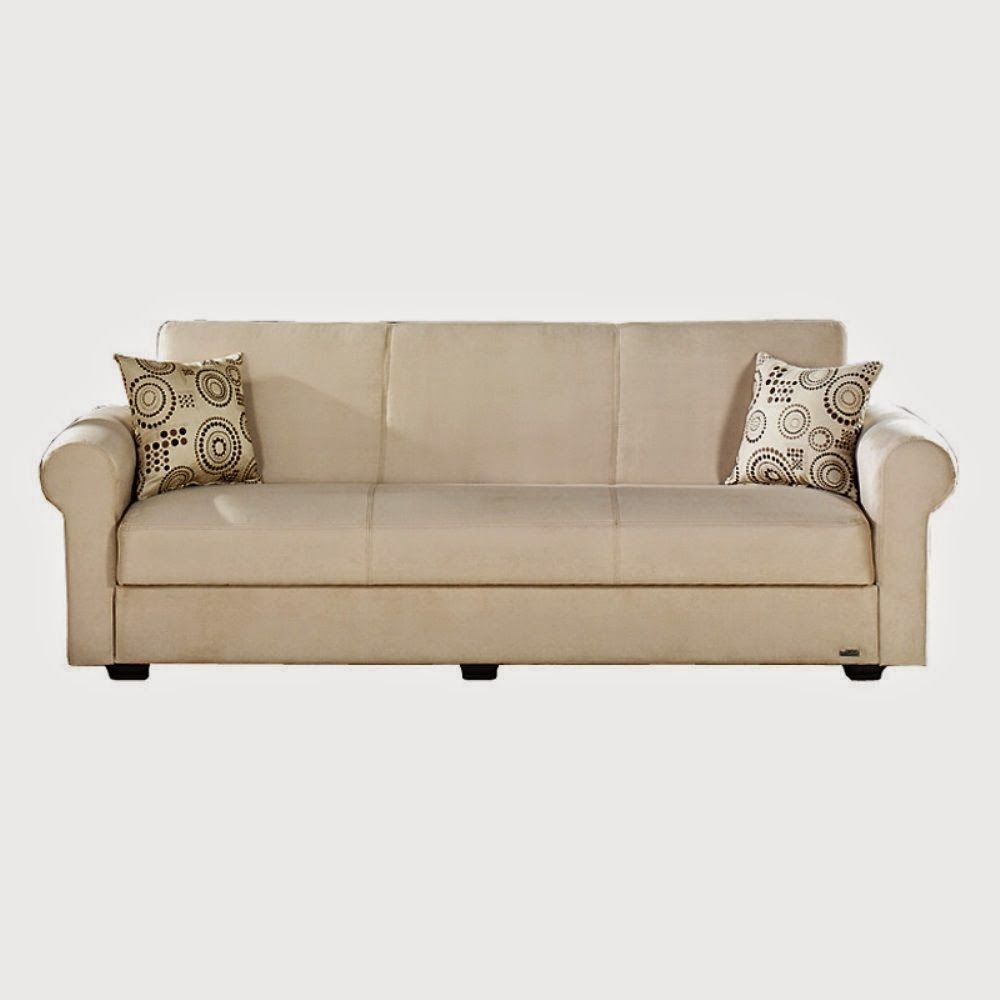 Click Clack Sofa: Click Clack Sofa Bed With Storage in Convertible Chenille Sofa Bed With Curved Wood Arms & Click-Click Tech, Brown