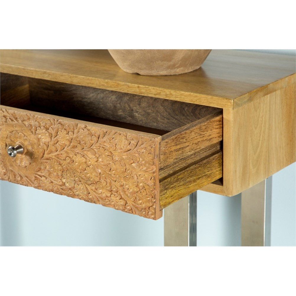 Coaster Contemporary Wood Console Table With Hand Carved Drawers In ... with Coaster Contemporary Wood Console Table With Hand Carved Drawers In Natural