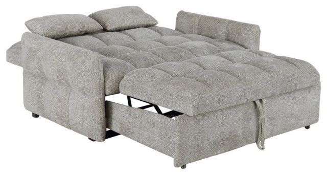 Coaster Transitional Chenille Tufted Sleeper Sofa Bed In Beige - Transitional - Sleeper Sofas ... for Coaster's Transitional Sleeper A Beige Chenille Masterpiece Explained