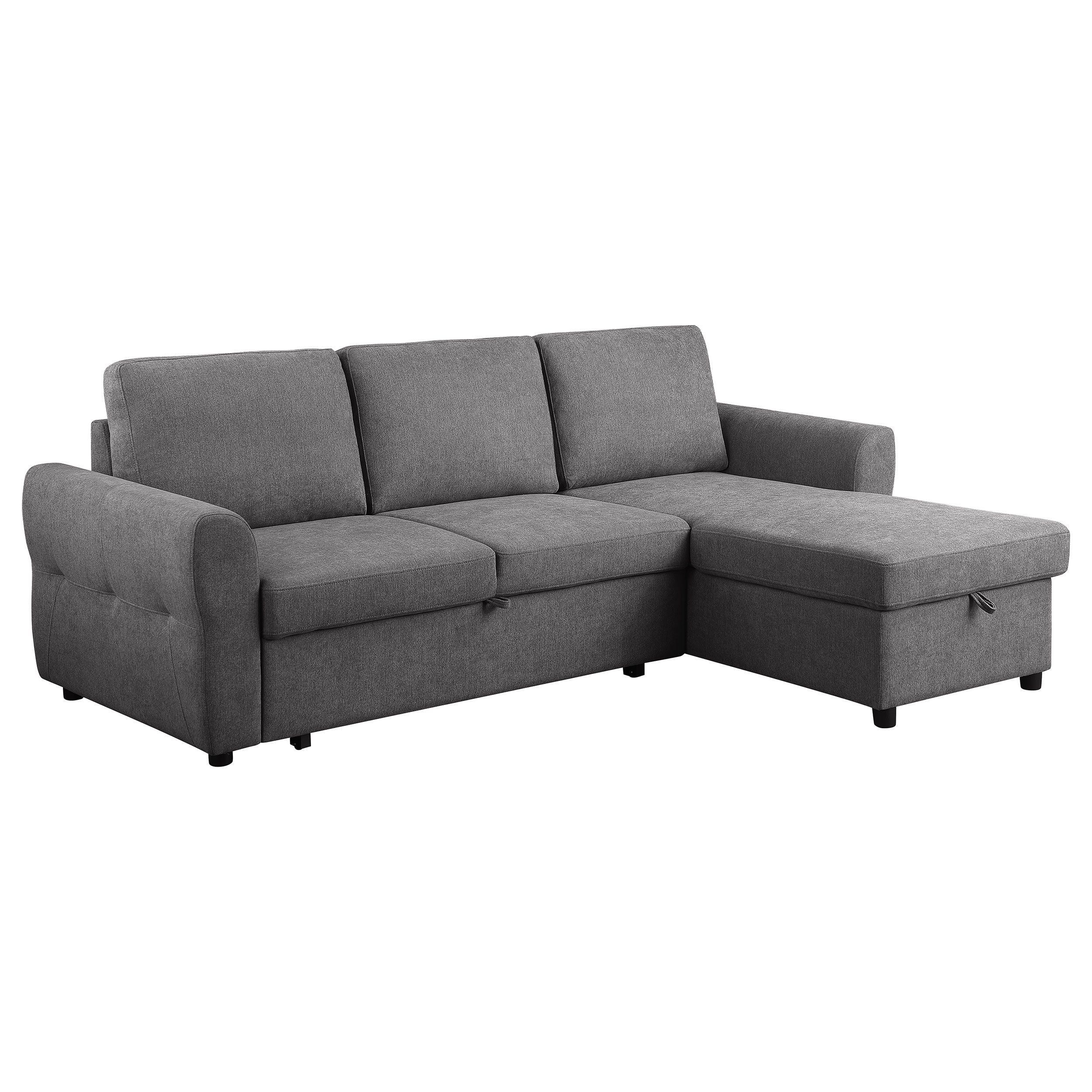 Coaster Upholstered Contemporary Fabric Sleeper Sectional In Gray ... for Coaster Upholstered Contemporary Fabric Sleeper Sectional In Gray