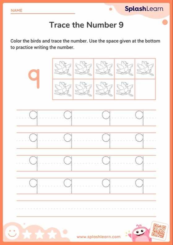 Color The Birds And Trace The Number 9 — Printable Math Worksheet regarding 9-Piece Eucalyptus Round Lazy Susan Dining Set With 8 Stacking Wicker Armchairs