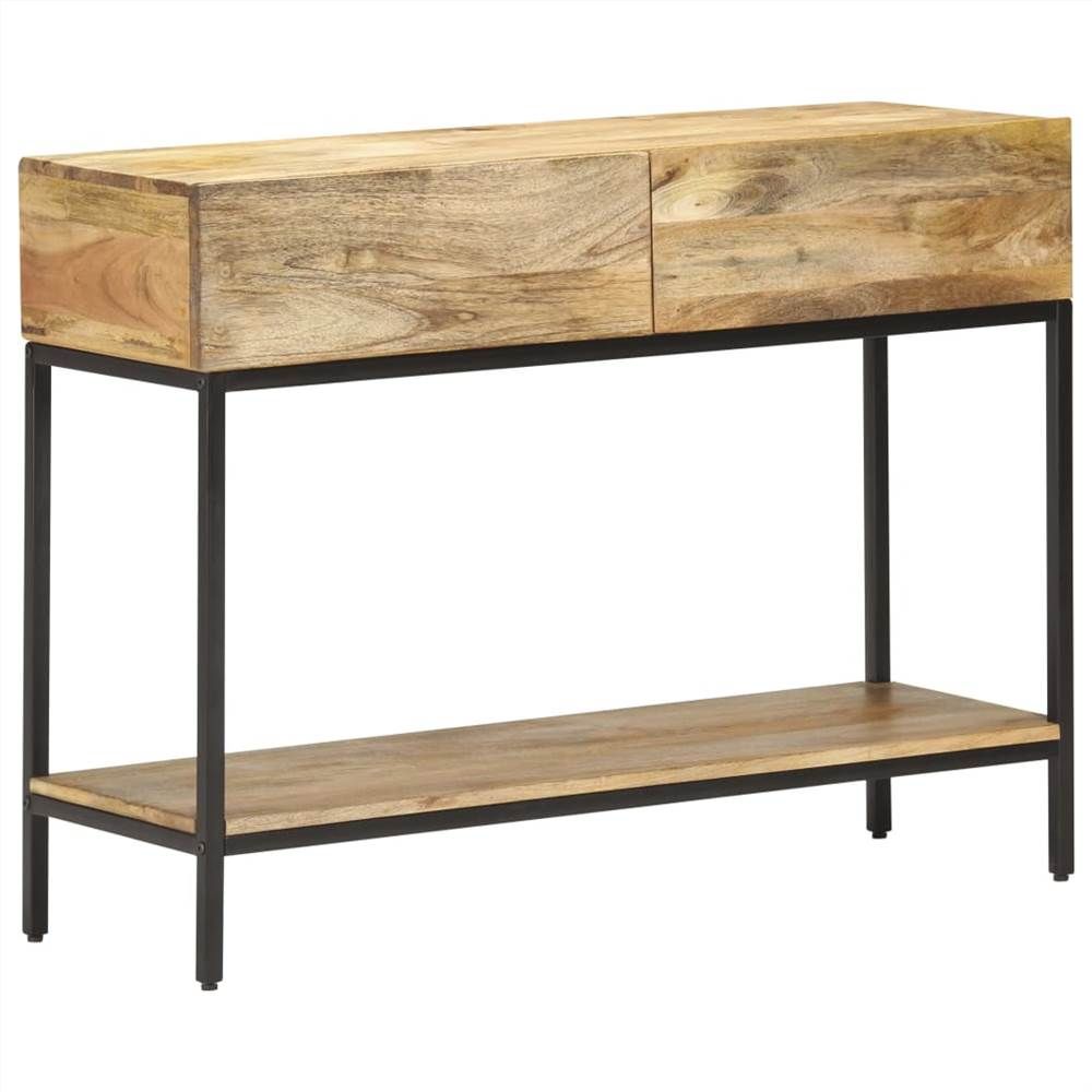 Console Table 100X35X76 Cm Solid Mango Wood inside Vidaxl Console Table White And Brown 43.3X13.7X29.5 Solid Mango Wood, 247737