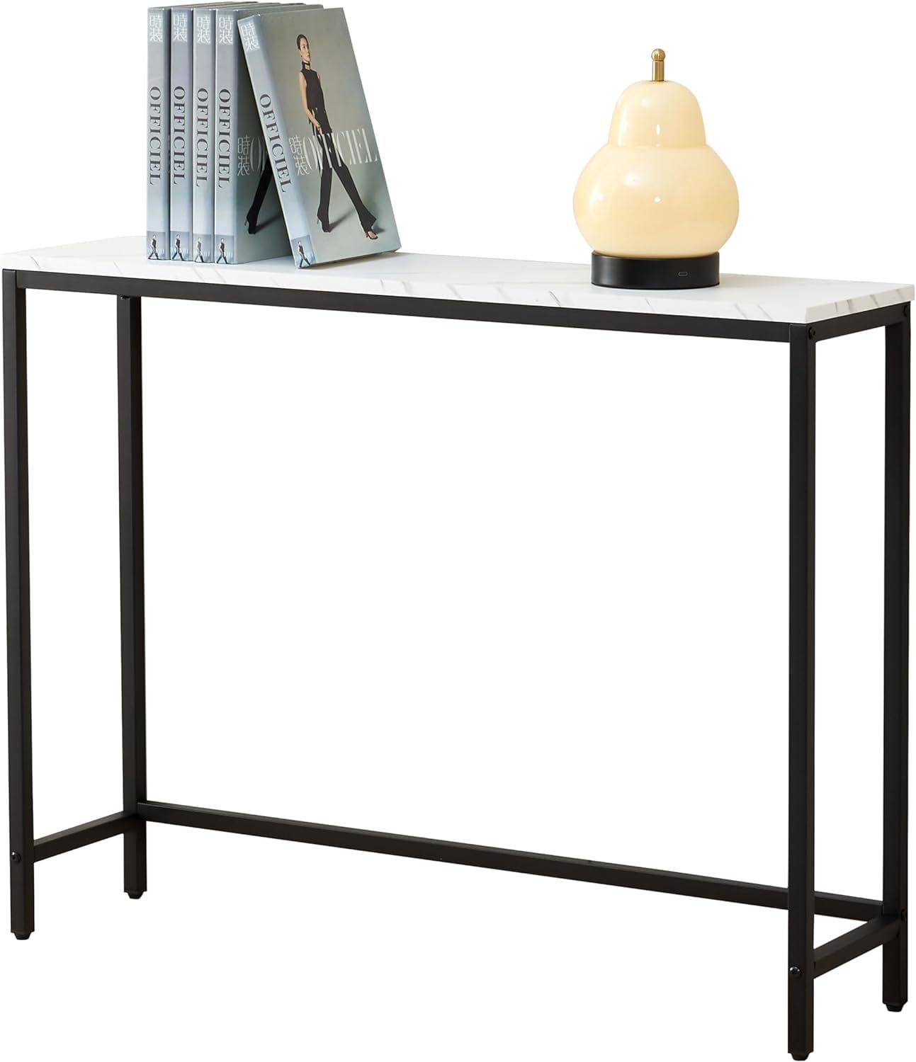 Console Table For Entryway, Faux Marble Mdf Sofa Table With Golden ... within Understanding the Design Elements of Contemporary Console Tables