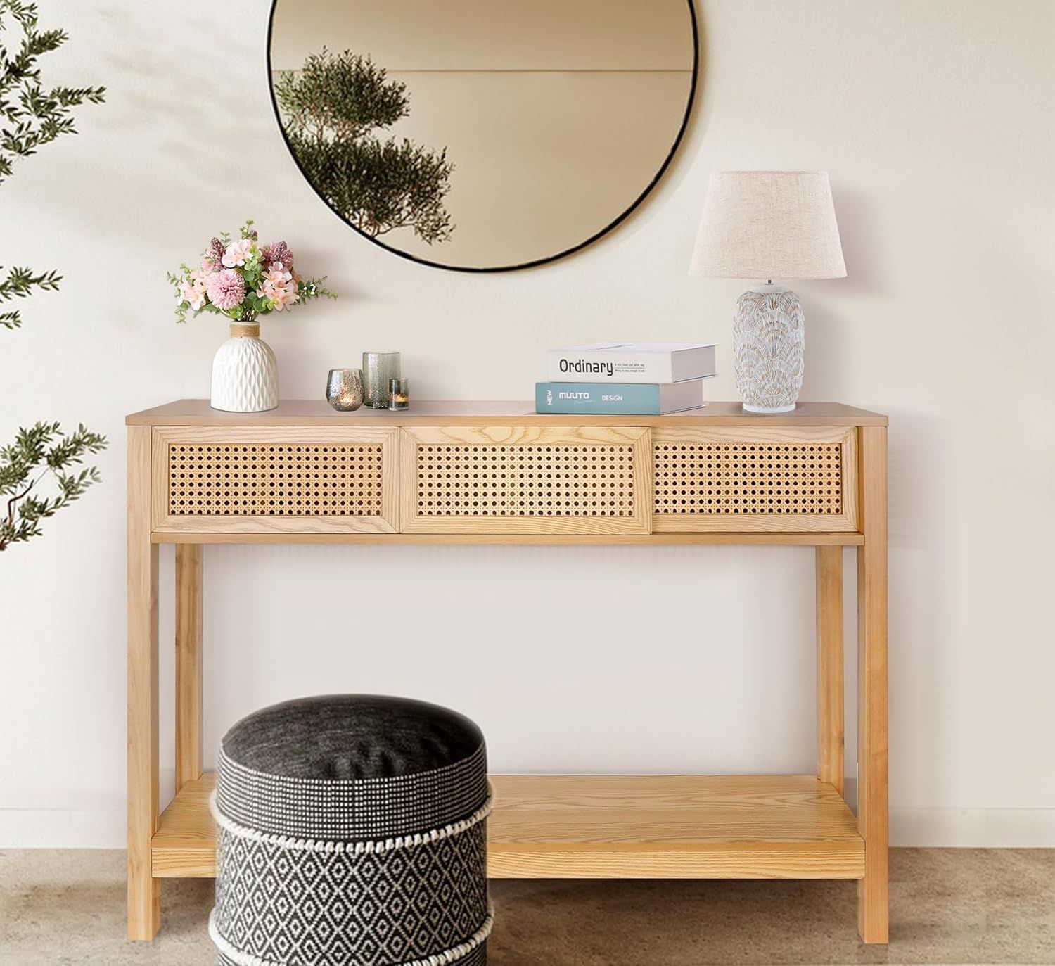 Console Tables For Entryway, Long Console Table, Farmhouse Entry Table ... in Choosing the right Noa console table with storage in birch laminate
