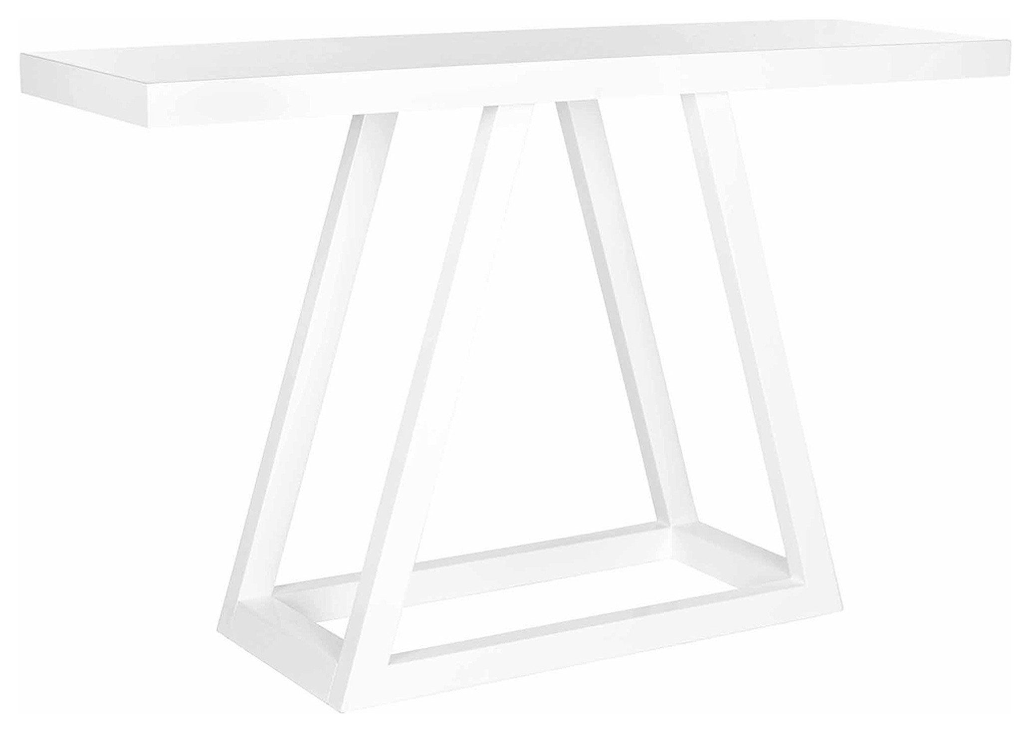 Contemporary Console Table, Triangular Base & Large Top, Lacquered ... regarding Contemporary Console Table, Triangular Base & Large Top, Lacquered White Finish