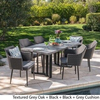 Coquina Outdoor 8 Seater Wood And Wicker Dining Set By Christopher ... in Laura Outdoor Aluminum 8 Seater Dining Set