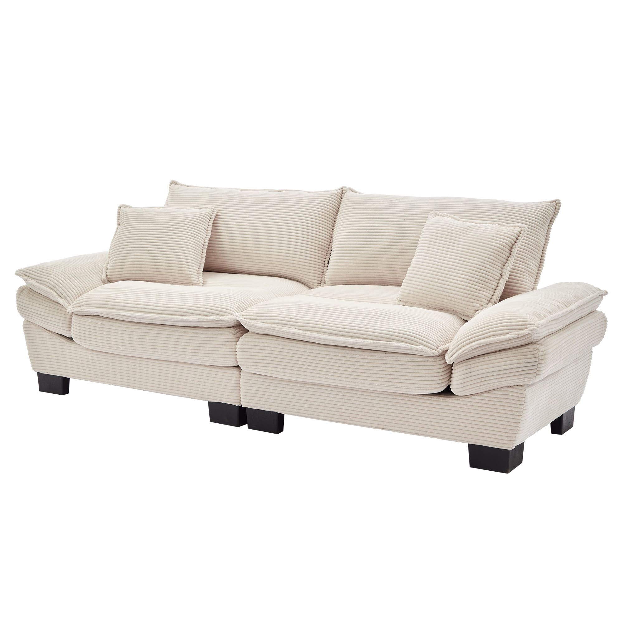 Corduroy Sofa Sleeper Couch Loveseat Sofa With Pillows Comfy Upholstered Deep Seat Sofa For ... throughout Expert Insights on Choosing the Perfect Orange Corduroy Loveseat Sleeper