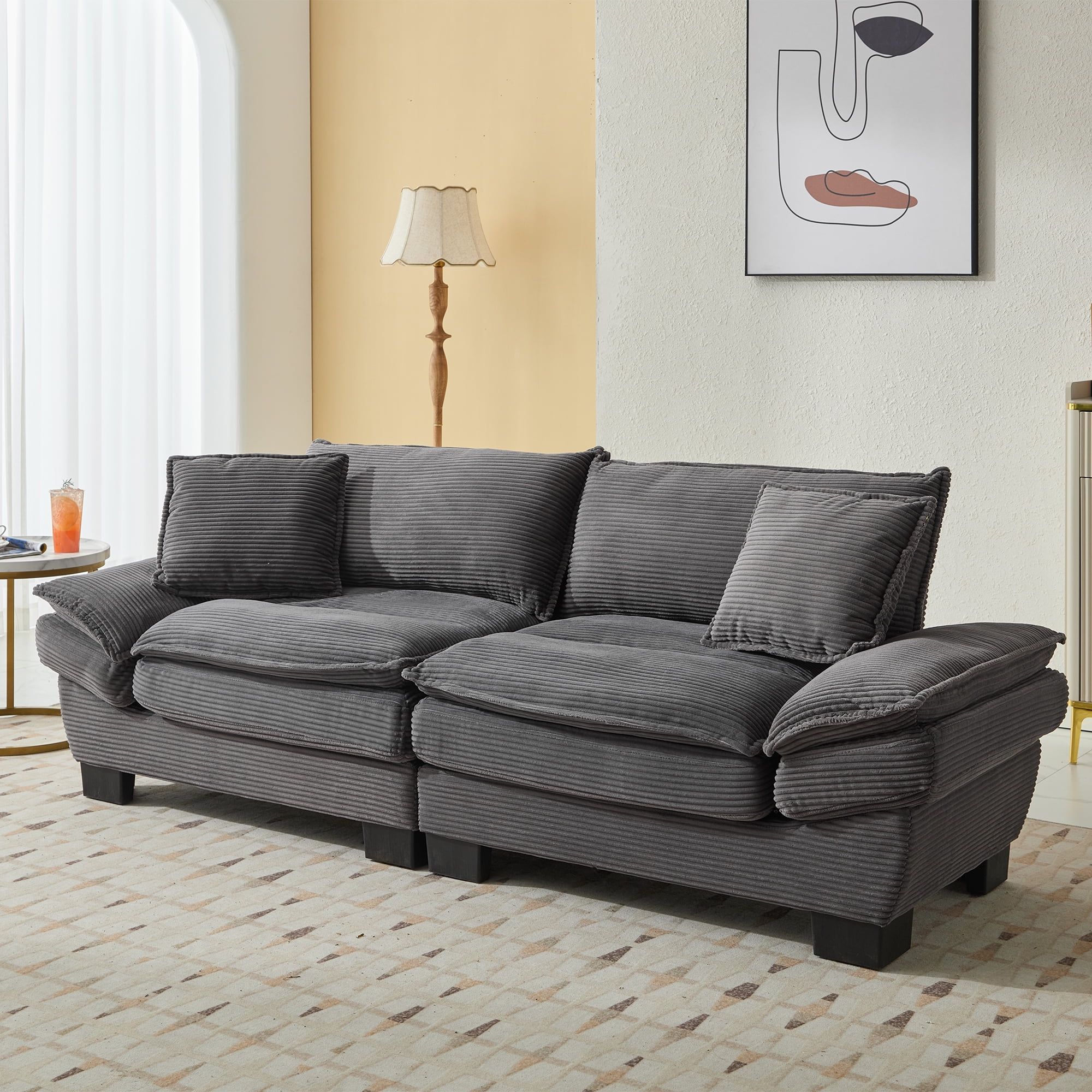 Corduroy Sofa Sleeper Couch Loveseat Sofa With Pillows Comfy Upholstered Deep Seat Sofa For ... with Expert Insights on Choosing the Perfect Orange Corduroy Loveseat Sleeper