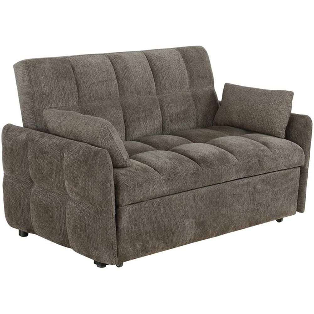 Cotswold Tufted Cushion Sleeper Sofa Bed Dark Grey - Walmart.com throughout Coaster Transitional Chenille Tufted Sleeper Sofa Bed In Beige