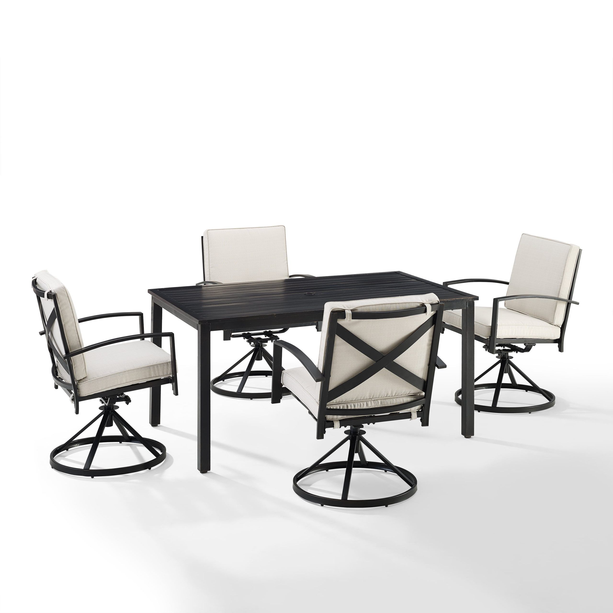 Crosley Furniture Kaplan 5 Piece Outdoor Dining Set In Oil Rubbed ... pertaining to Styling Your Patio with the Kaplan 5-Piece Outdoor Dining Set in Oatmeal/Oil Rubbed Bronze