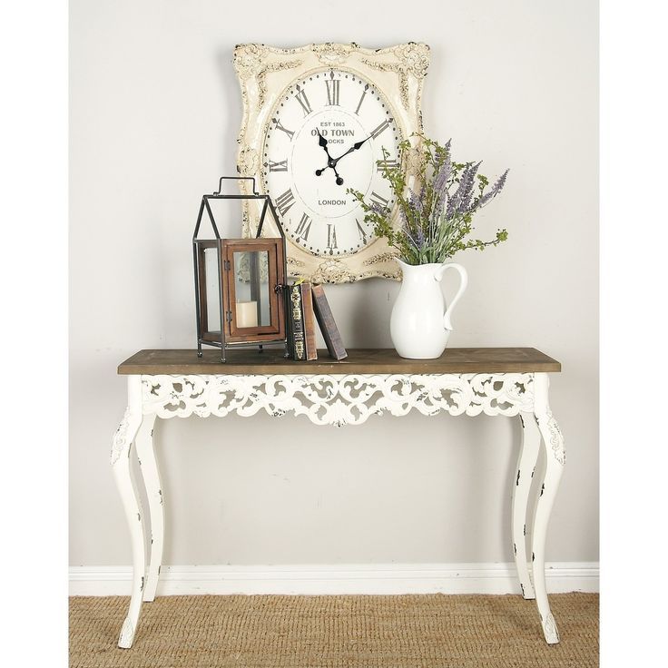 Decmode 46" X 30" White Wood Intricately Carved Floral Console Table ... with Understanding the Artistry of Unique Console Tables with Arched Edges
