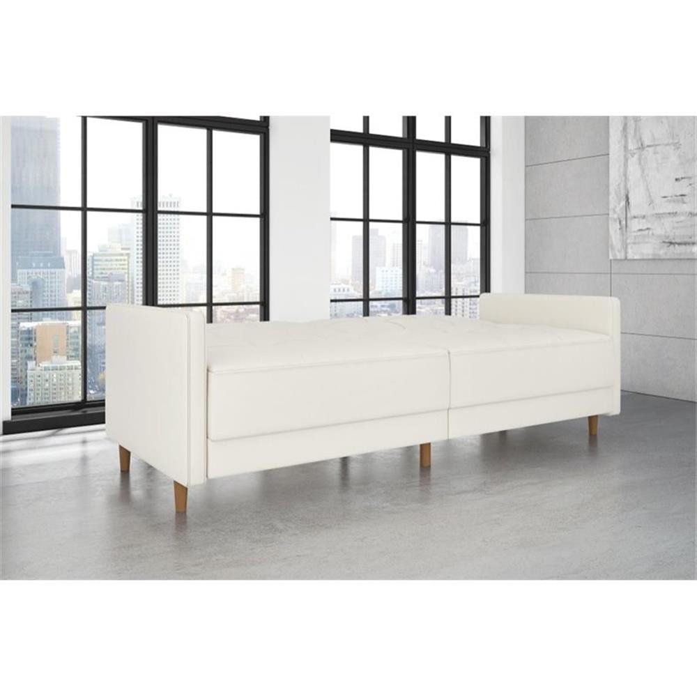 Dhp Andora Modern Coil Faux Leather Convertible Sleeper Sofa In White ... regarding Transforming Your Space The DHP Andora Sleeper Sofa Explained