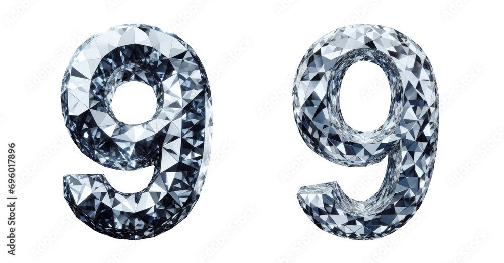 Diamond Number - Number 9 - 3D Isolated Transparent Background Png - Cristal Number 9 - Glass 9 ... within 9-Piece Eucalyptus Round Lazy Susan Dining Set With 8 Stacking Wicker Armchairs