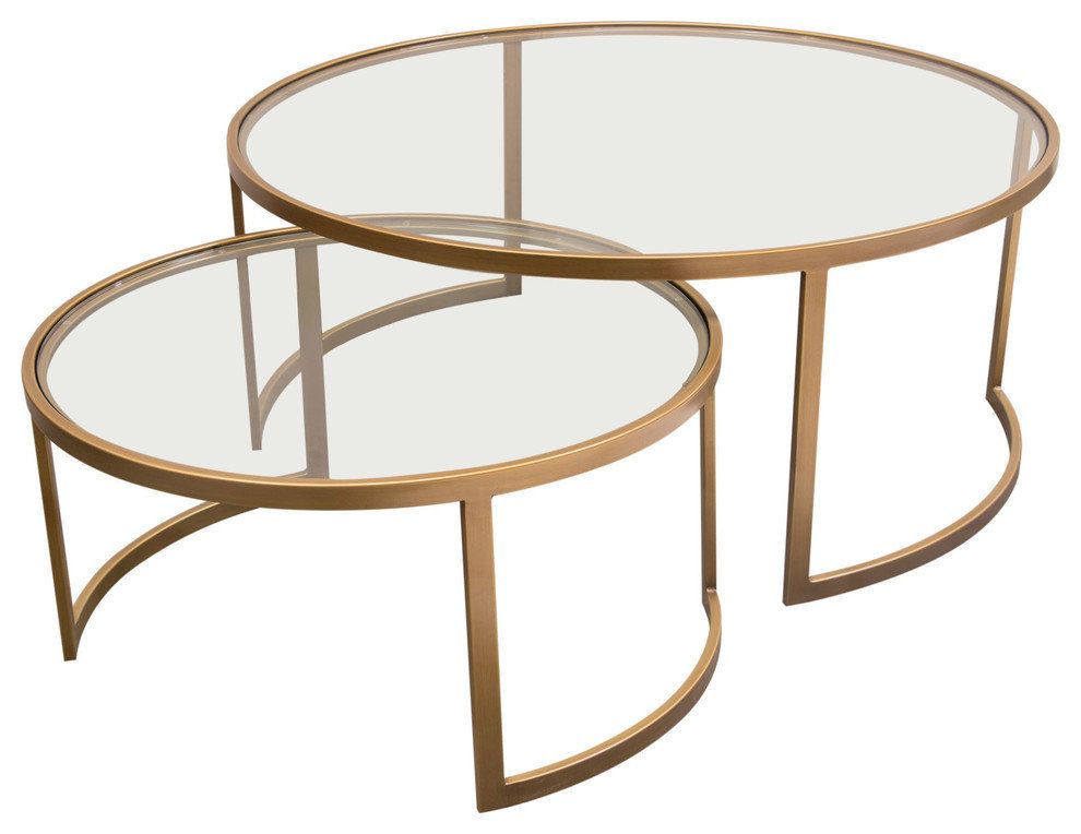 Diamond Sofa Lane 2-Piece Round Nesting Set, Clear Tempered Glass Tops ... in Understanding the Diamond Sofa Lane Nesting Set A Guide for Your Living Space